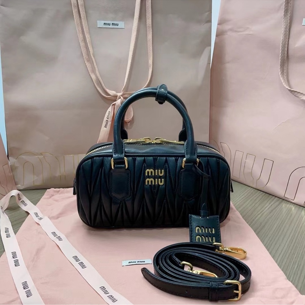 Miu Miu Black Quilted Arcadie bag